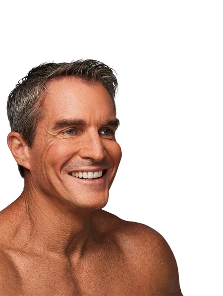 Image of man smiling with smooth skin